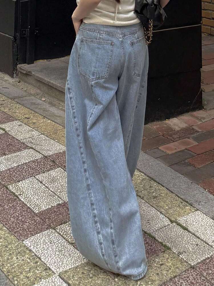 Retro Personalized Loose Fit Versatile Baggy Boyfriend Jeans For Women