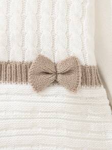 Souflis Souflis Vestidos de manga larga de estilo medio oriental, de punto, para niñas bebé. Son suaves y cómodos, adecuados para ocasiones diarias, al aire libre, de viaje, de vacaciones, en el hogar, en la guardería y para jugar. Son apropiados para otoño e invierno, Navidad, inicio de clases y fiestas. Son versátiles para la ropa de otoño e invierno y la ropa de niñas bebé. - Blanco - Ver 7