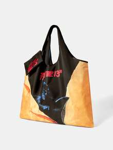 WB Horror X SHEIN Modische, süße Cartoon Halloween-Muster, wasserdichte Tragetasche mit großer Kapazität