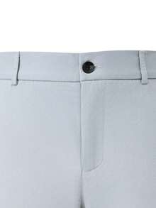 Manfinity Mode Ensemble veste de costume et pantalon à revers entaillés, décoré d'un mouchoir de poche, coupe simple boutonnage, gris clair pour hommes - Gris pâle - Voir 4