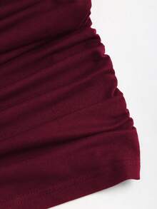 Sweetra 女式性感修身金属扣迷你连衣裙 - 紅木色 - 查看 6