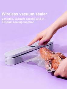 Sellador al vacío, Sellador al vacío portátil y automático, Preservación de alimentos de cocina, Bolsa de vacío, Apto para la preservación de alimentos secos y húmedos y el sellado de bolsas de aperitivos en el hogar, Sellador al vacío inalámbrico, Uso en campamento/picnic al aire libre. Electrodomésticos de cocina