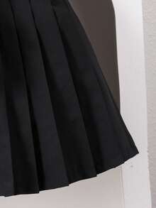 Elladie kids 女孩休闲日常针织开衫夹克，花卉图案，粉色纽扣，搭配粉色裙子，秋季户外两件套 - 紫色 - 查看 3