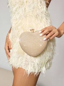 CUCCOO SZL Borse a mano di lusso, pochette, calda, borse da sera a forma di cuore con catena, per donne e signore