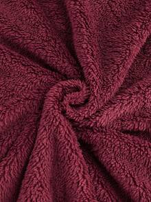 SHEIN LUNE Giacca con cappuccio casual con chiusura lampo, in colore unito, manica a goccia e maniche lunghe in pile, adatta per taglie forti, autunno/inverno. Felpe con cappuccio da donna taglie forti, felpa con cappuccio rossa con chiusura lampo, giacche con cappuccio casual per donne - Bordò - Visualizzare 7