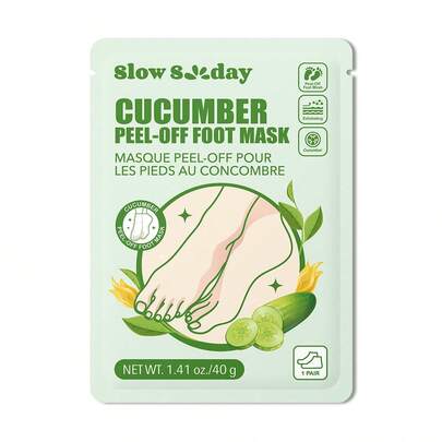 Slow Sunday Cucumber Exfoliating Foot Peel Mask, Removes Dry Dead Skin- Peeling For Cracked Foot, Moisturizing, Soothing Skin, Deep Nourishment, Suitable For Summer, Y2K, Ideal For Party