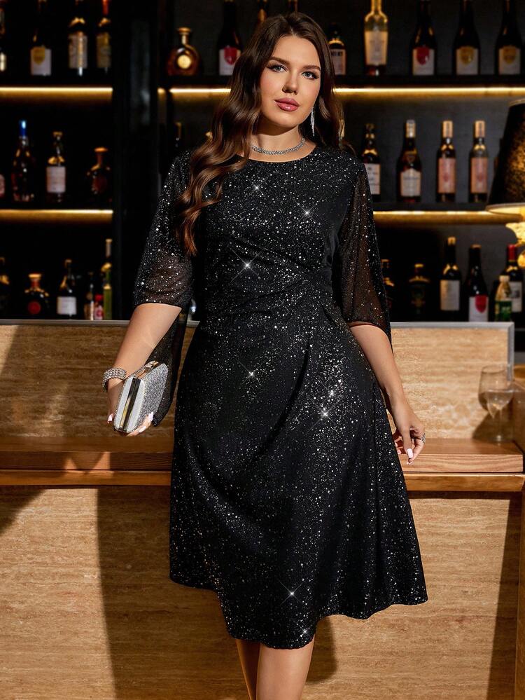 plus size dress for dinner Plus-Size Short Satin Semi-Formal with Beads Green / 20W size evening gowns with beads. Elisanya Women Party Formal Dress