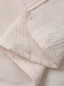 DAZY 女式褶皱纯色翻领宽松衬衫，白色，春夏秋长袖上衣 - 白色 - 查看 7