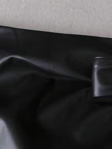 EMERY ROSE 女式 PU 开叉结饰时尚半身裙 - 黑色 - 查看 6