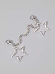 ROMWE Grunge Punk Phụ kiện giày trang trí hình ngôi sao cá nhân theo phong cách Punk mùa thu, phụ kiện giày cho mùa xuân hè đi biển hoặc trang phục hàng ngày cho nam nữ - Bạc - Xem 3