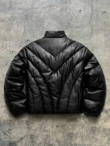 AXEPEAK Chaqueta casual de invierno para hombre de unicolor con cremallera y cuello