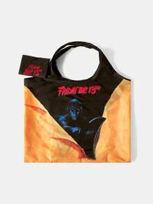 WB Horror X SHEIN Modische, süße Cartoon Halloween-Muster, wasserdichte Tragetasche mit großer Kapazität