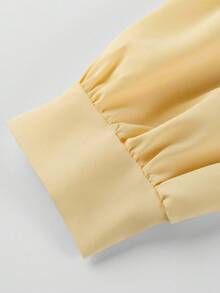 GlowEve Women's Casual Minimalist Front Button Long Sleeve Shirt, Autumn Casual Women Outfits Elegant Dress Women - Yellow - View 6