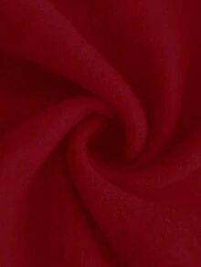 EMERY ROSE 秋季大码女式字母印花拉链长款连帽开衫 - 酒紅色 - 查看 8