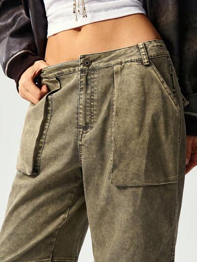 Bohemela 女式休闲复古水洗工装裤