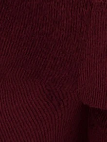 SHEIN EZwear Bộ 2 món áo len cardigan tay dài trễ vai kẻ sọc mùa thu dành cho nữ và quần len thường ngày - Màu Đỏ Sâu - Xem 7