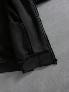 Manfinity Roghcode Áo khoác nam dài tay thường ngày có mũ trùm đầu màu trơn, áo gió/áo gió ngoài trời, áo khoác parka, áo khoác mùa đông, áo gió/áo gió ngoài trời, áo khoác parka, quần rộng thùng thình, áo khoác mùa đông, phong cách đường phố, phong cách grunge, mùa thu - màu đen - Xem 8