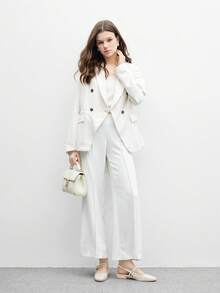 CUCCOO BIZCHIC 女士方头平底玛丽珍鞋，简约米色，露跟设计，适合通勤、约会、聚会、节假日和度假 - 米色 - 查看 10