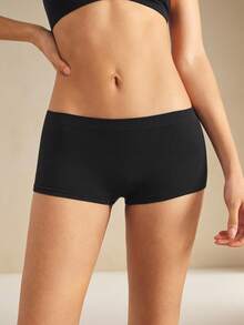 Anewsta 5 Stück Damen Nahtlose Gerippte Strick Hipster Slip Set, Bequem für den Herbstschlaf - Schwarz - Übersicht 1