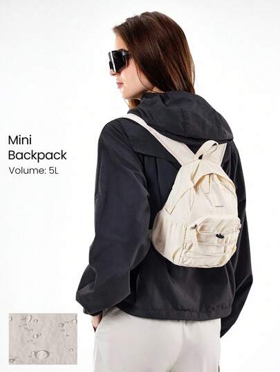 GLOWMODE Mochila pequeña de uso diario y casual con bolsillos exteriores laterales de 5L, correas ajustables y reflectantes