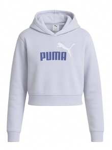 Puma Essentials Girl's Hoodie Purple - Blue - View 1