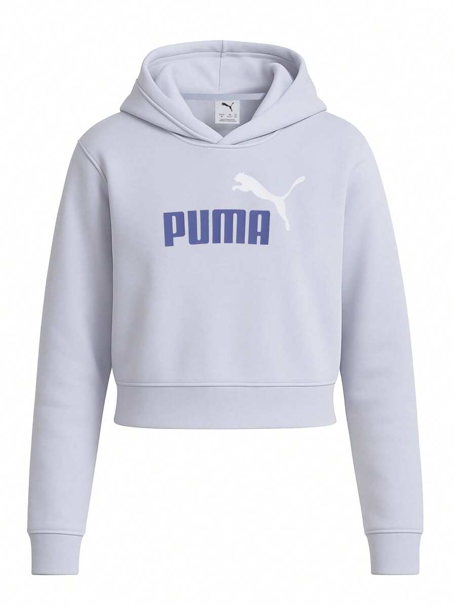 Puma Essentials Girl's Hoodie Purple - Blue - View 1