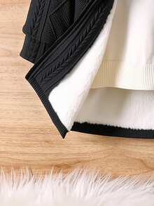 Sparklyn 少女纹理长袖连帽休闲夹克，秋冬 - 深灰色 - 查看 8