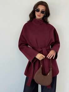 Aloruh Damen Einfarbiger Mantel, modisch für den Arbeitsweg, Herbst/Winter