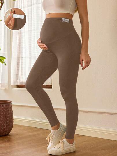 SHEIN Leggings de maternidad casuales de unicolor y cintura alta