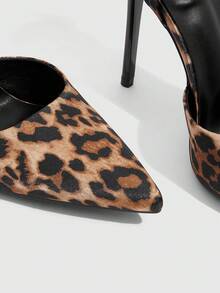 CUCCOO SZL 女士豹纹尖头细高跟性感派对晚装踝带高跟鞋 - 彩色 - 查看 6