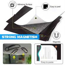 5 张粘性磁性片，带粘性背衬，16Mil A4/8*10/4 X 6 英寸，柔性磁性片，带自粘性磁性纸，适用于照片和图片磁铁，工艺磁贴