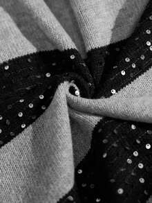 Momelise 博主同款休闲宽松钉珠条纹卫衣阔腿裤两件套欧美新款 - 彩色 - 查看 9