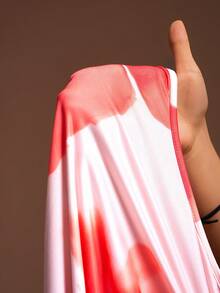 Slaydiva Vestido Camiseta Elegante e da Moda com Estampa Floral Ajustado para Mulheres Plus Size - Multicolorido - Visão 8