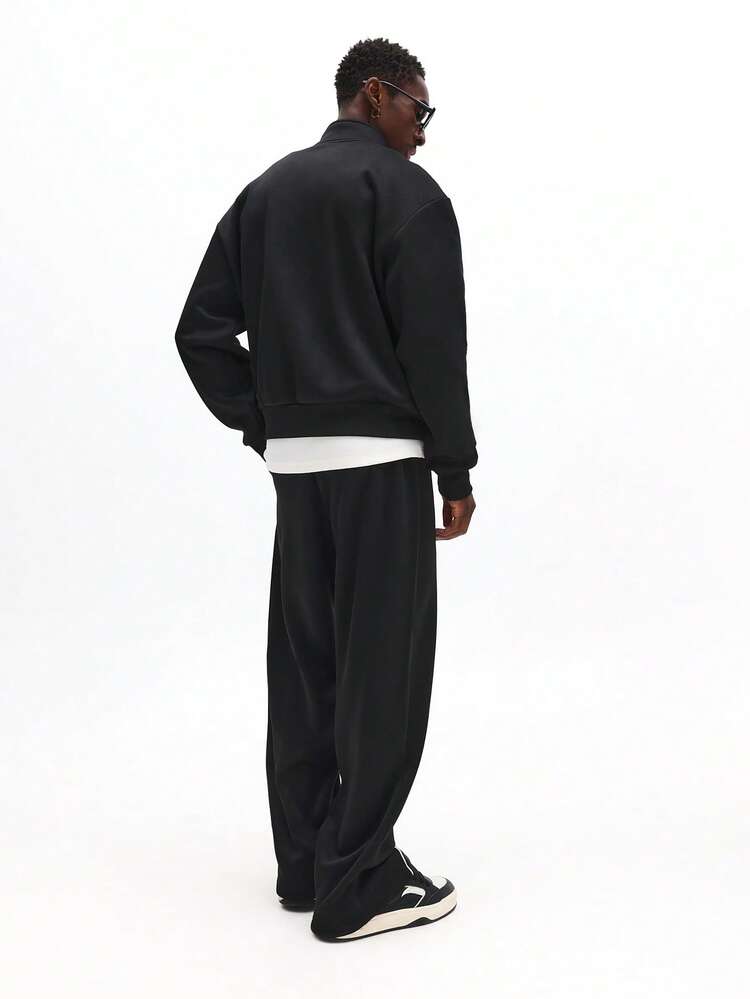 Zip Up Jacket With Flare Sweatpants Set