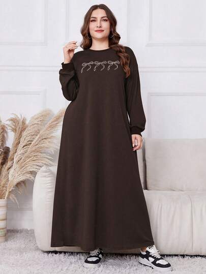 Lacomfia هودي كاجوال طويل مطبوع بالفراشات مقاس كبير، خريف