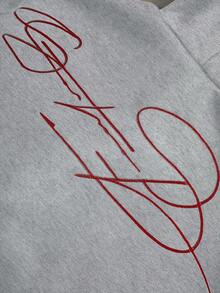 PAVTROS Sudadera con capucha con cremallera de metal y bordado de texto creativo para hombres, sudadera con capucha gris con cremallera, parte superior de manga larga - Gris Claro - Ver 3