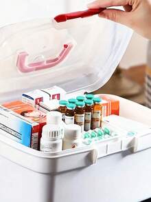 1pc Multi-Layer Domestic Medicine Box, Portable Divided Medicine Storage Box, Portable First Aid Box, Domestic Medicine Box Pill Organizer Sealed Pill Box Travel Medicine Storage Box Travel Pill Organizer Moisture Proof Small Pill Box Portable Daily Pill Case Holder Medicine Container For Vitamin Medicine Pill Box For Travel For Back To School For Camping For Business Perfect For Home Travel Accessories Travel Outdoor Goods