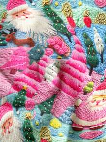 EMERY ROSE Women's Knitted Pullover Sweater, Suitable For Christmas, Santa Claus Print Autumn Winter Clothes For Women,Christmas