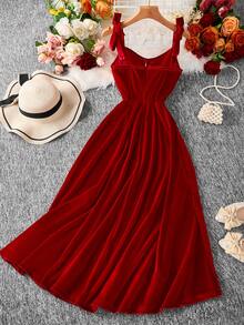 Elegant & Stylish Casual Daily Versatile Women Dress, Summer New Arrival, Christmas - Red - View 2