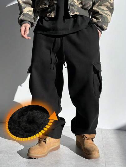 DAZY 男士纯色羊毛面料松紧腰运动裤，秋冬款