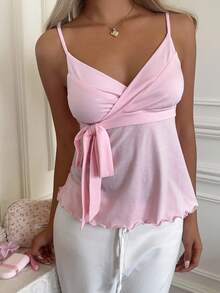 CovetEZ 2件装多巴胺印花女装夏季新品 - 甜美休闲粉色清新少女系带荷叶边吊带背心，适合日常通勤、约会、派对、秋冬夏、圣诞节、新年、感恩节、聚会、婚礼、海滩、毕业典礼、时尚、优雅、休闲、外出、约会、预订、通勤、闪亮、情人节、优雅、度假、休闲、Y2K、外出、毕业典礼等场合。 - 彩色 - 查看 6