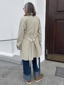 Vivie Lora Women's Sleeve Patchwork Windbreaker Jacket Women Coats - Khaki - View 5