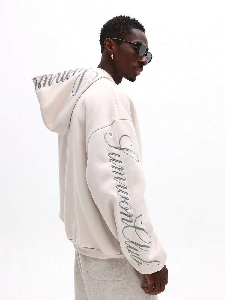 Bluza z kapturem zapinana na zamek i z nadrukiem