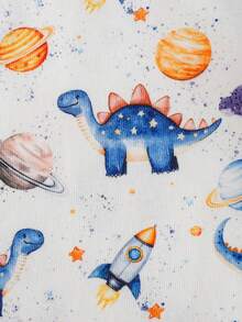 Cozy Pixies Zweiteiliges Pyjama-Set für Jungen mit Cartoon-Tierprint, weichem Strickoberteil mit Rundhalsausschnitt und langen Ärmeln sowie elastischer Hose. Das Set besteht aus einem kuscheligen Baby-Schlafanzug mit langen Ärmeln, einem Baby-Schlafanzug-Set, einem Kleinkind-Schlafanzug-Set und einem Outfit mit Dinosaurierprint.