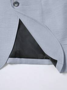 Manfinity Mode 男士浅灰色V领休闲西装套装，春夏