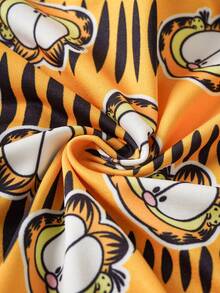 GARFIELD | SHEIN 1pc Men's Soft & Comfortable Cat Print Trunks,Soft & Comfortable, Basic Casual Boxer Brief, Cartoon Boxers Graphic Boxers Mans Boxers Funny Boxers For Men