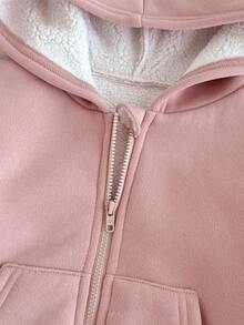 Loomiva 女婴保暖连帽长袖夹克秋冬装 - 粉色 - 查看 8