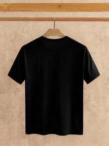 Manfinity NXTstreet 男士休闲鬼脸水钻印花圆领短袖T恤 - 黑色 - 查看 3