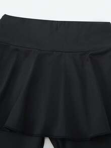 SHEIN 2pcs/Set Girls Casual & Elegant Princess Bowknot & Butterfly Graphic Print Skirt And Leggings Set, For Spring & Summer,Holiday,Summer,Travel - Black - View 4