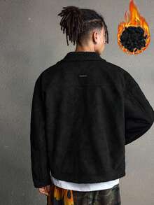 AXEPEAK Men's Classic Casual Solid Color Jacket, Versatile For Autumn/Winter